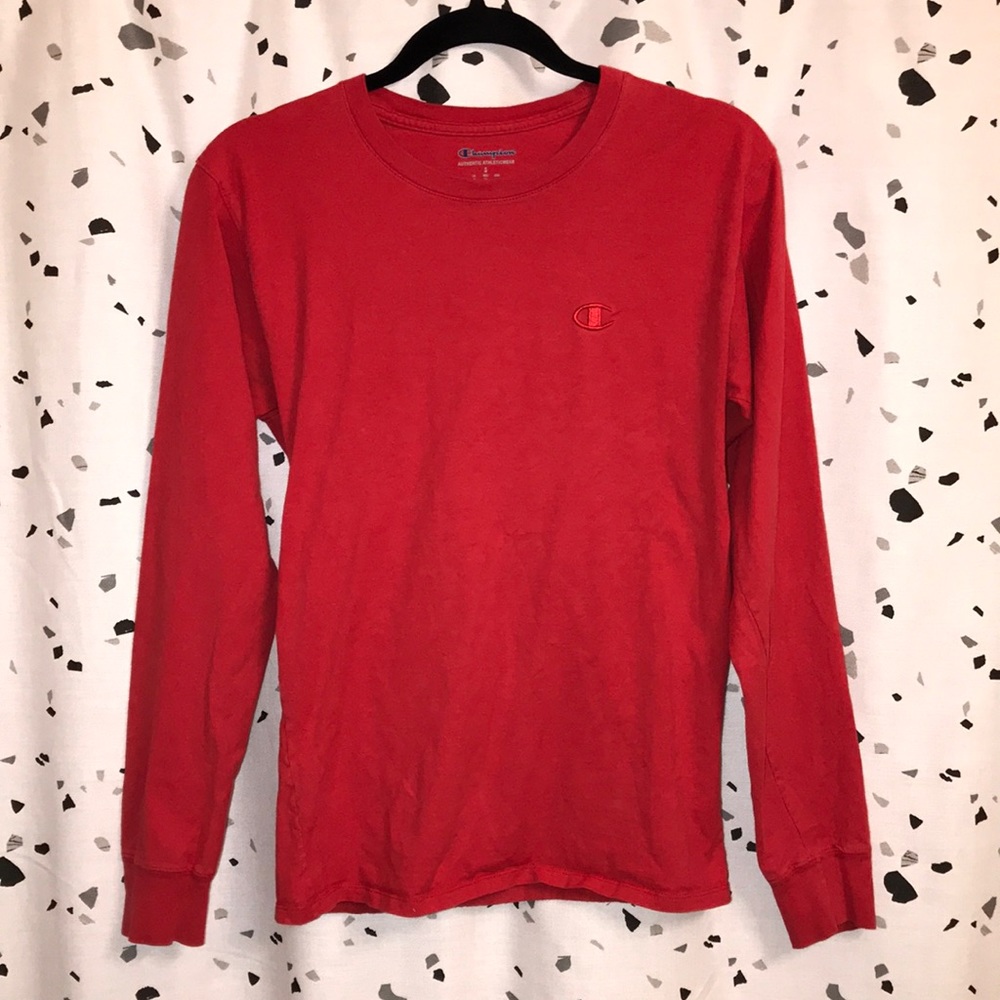 Champion Red Long Sleeve Tee